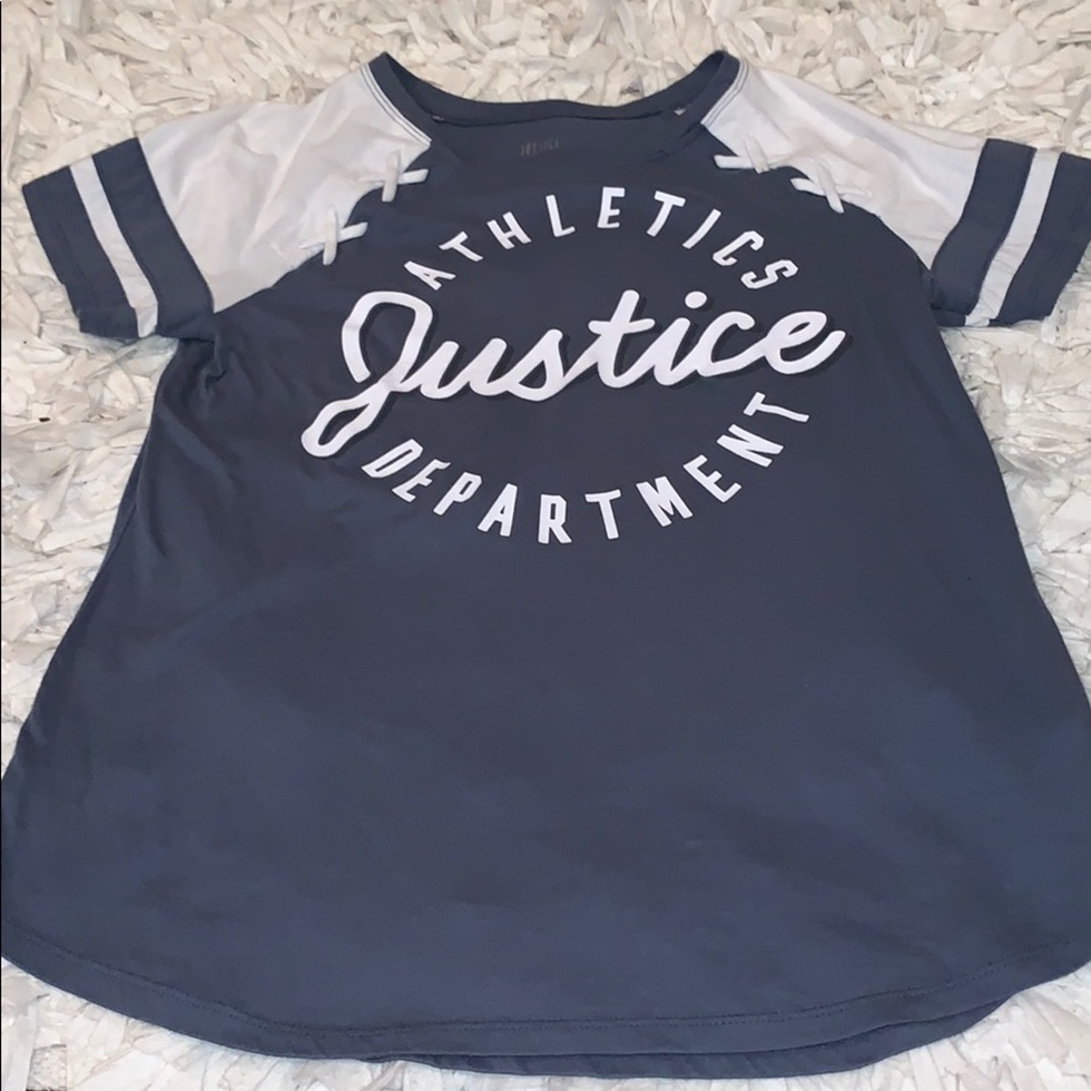Grey and white justice kid T-shirt